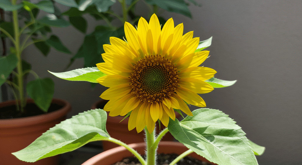 Girassol florido com pétalas amarelas voltado para o sol