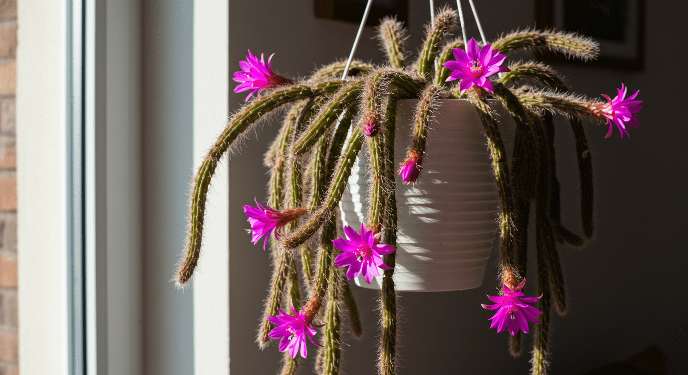 Cacto rabo de macaco florido na decoração