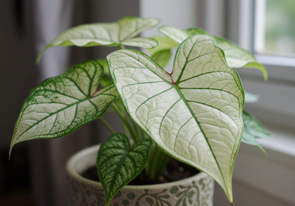 Vaso de Caladium 'White Christmas