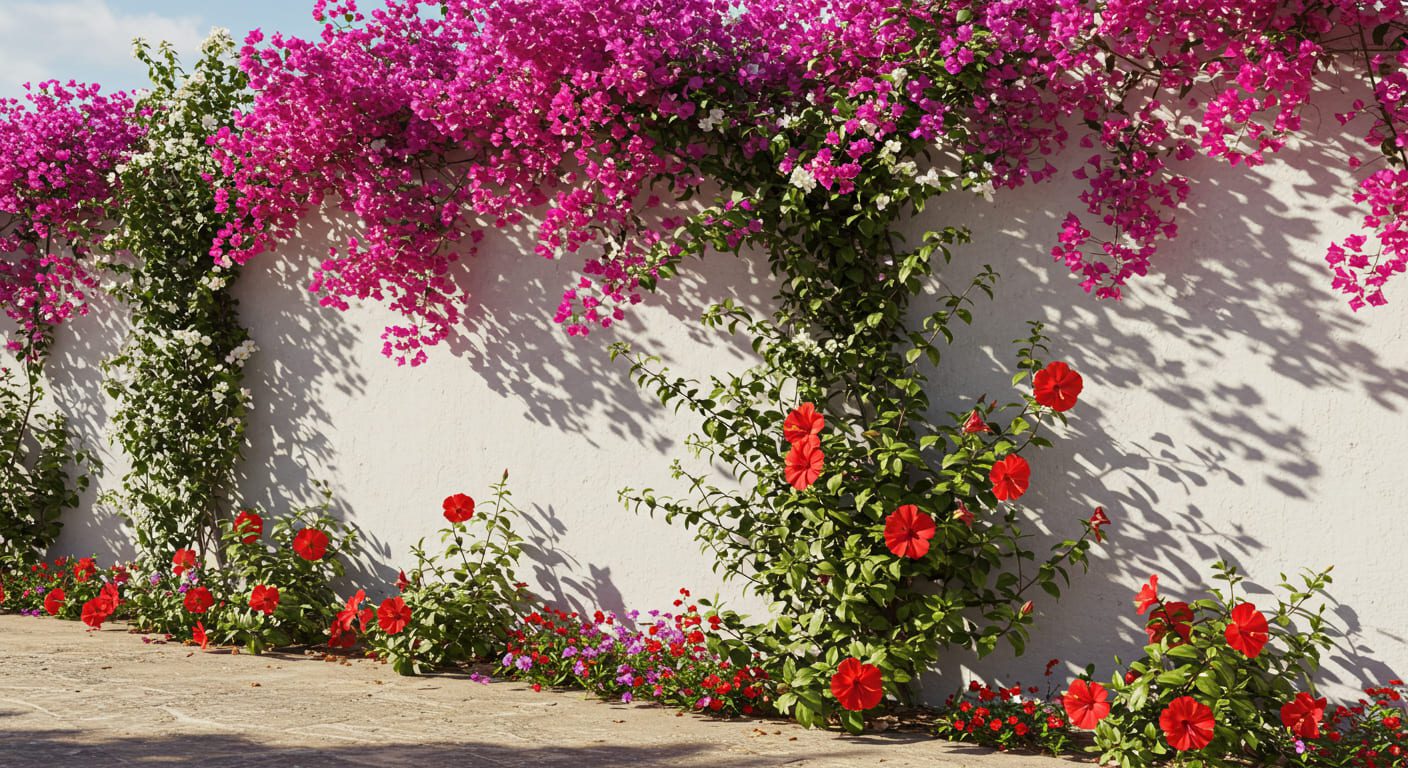 jardim com flores de sol