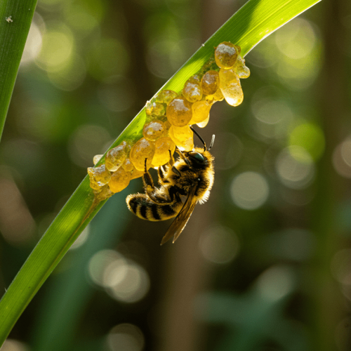 A origem do própolis começa com a coleta de resinas vegetais pelas abelhas
