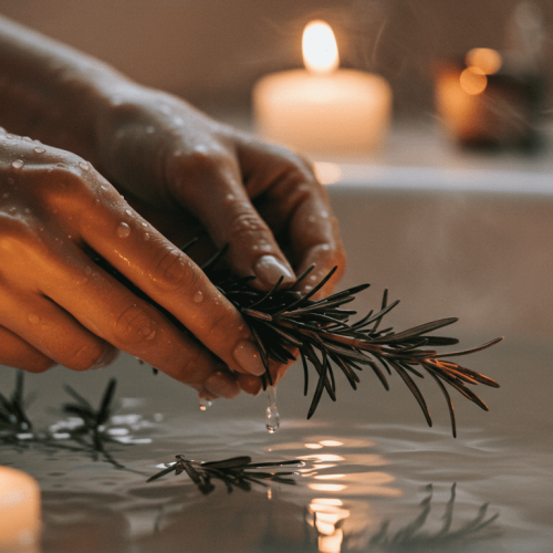 O contato com a erva no preparo do banho fortalece a intenção do ritual.